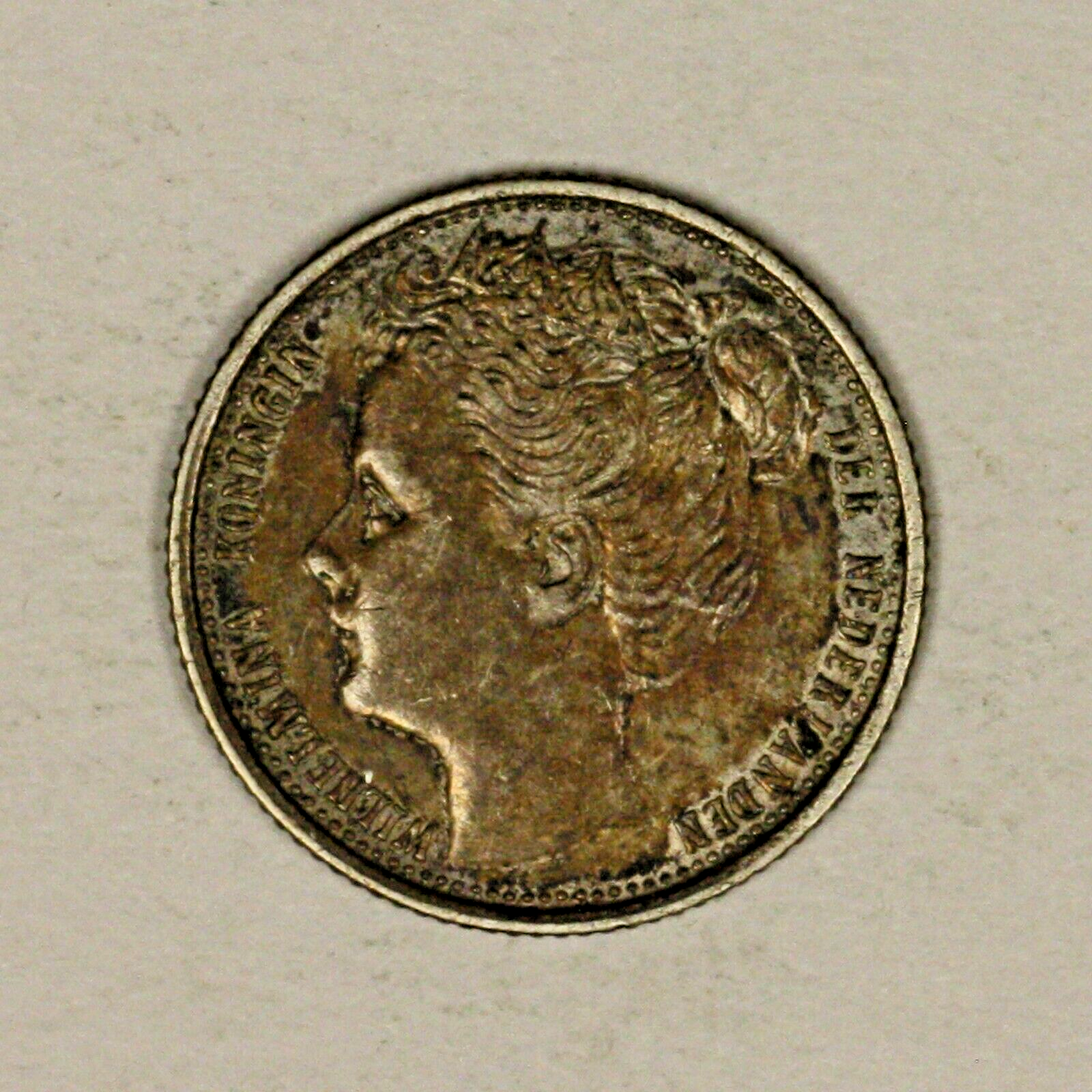 Netherlands 1903 10 Cents 1 Year Type Toned XF