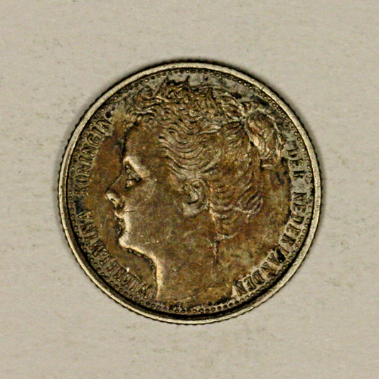 Netherlands 1903 10 Cents 1 Year Type Toned XF