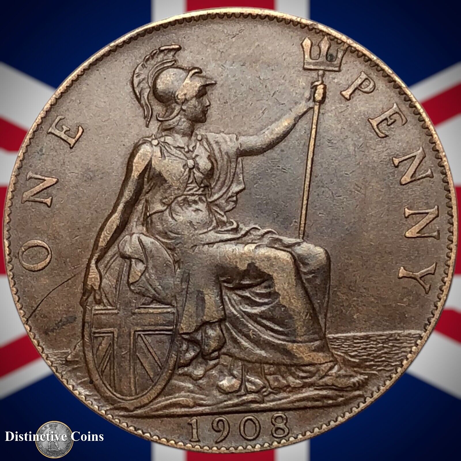 Great Britain 1908 Penny 1d GB6698