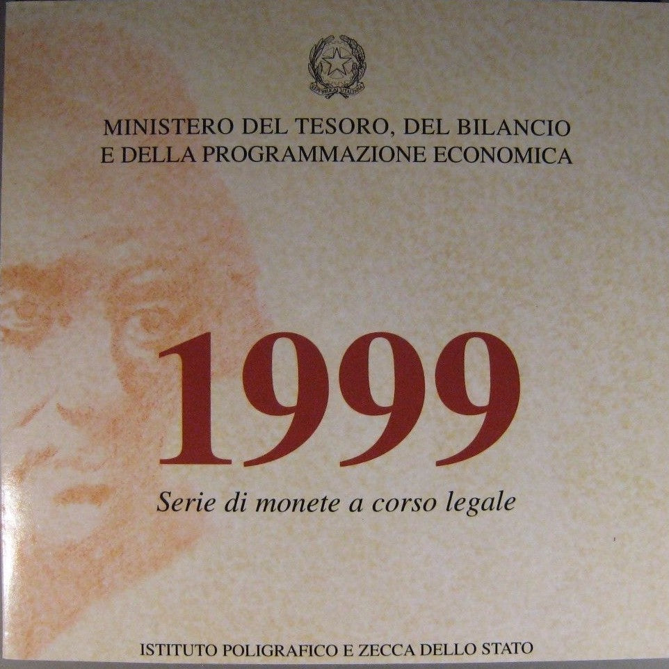1999 Italy Mint Set 12 Coins Uncirculated Vic Alfieri  