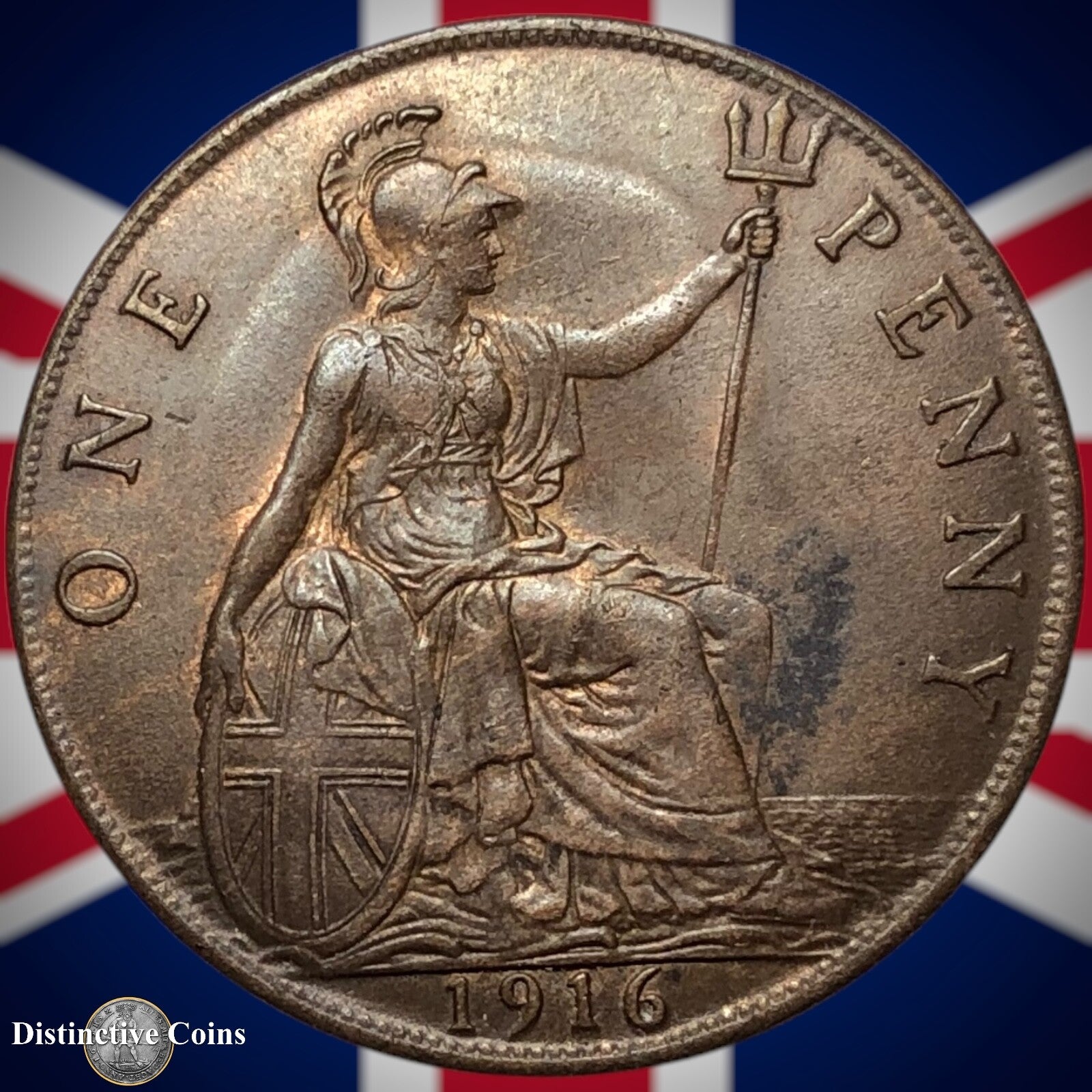 Great Britain 1916 Penny 1d GB6840