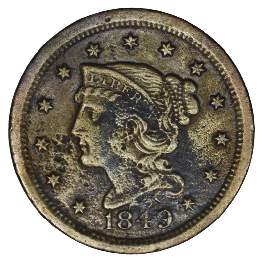 US 1849 Large Cent Stained Porous Pitting  A3391