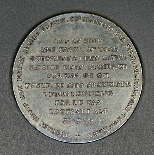 1928 Denmark Medal of Anna Berendsen.  Gift by Charles Ernest Riddiford. B471