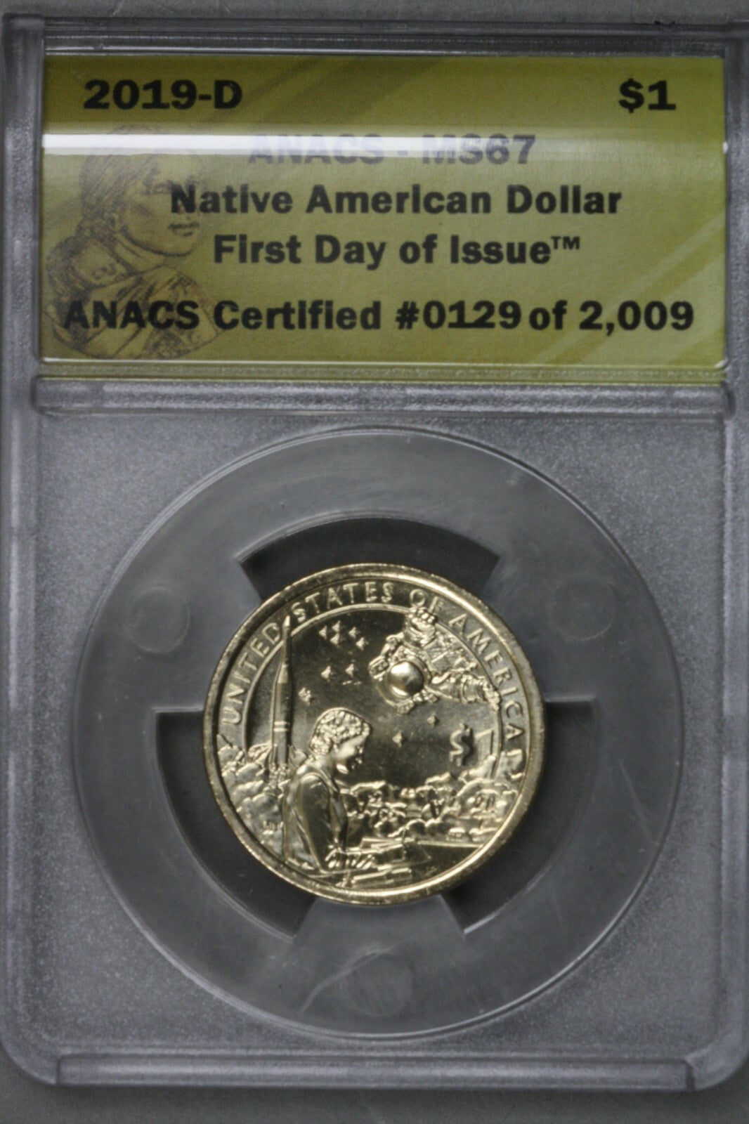 US 2019 P and 2019 D Native American $1 Set ANACS MS67   B234