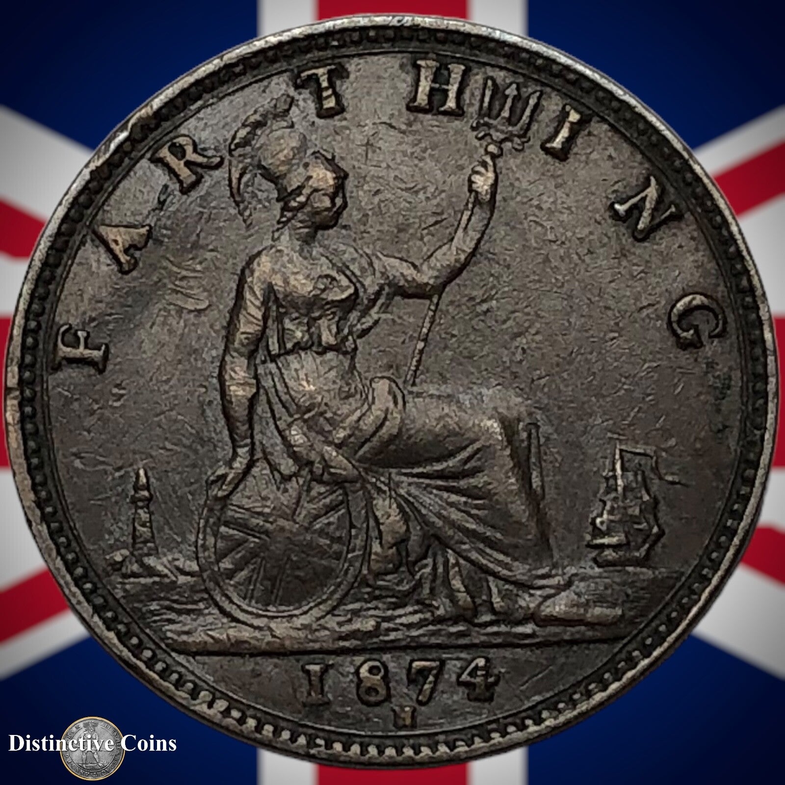 Great Britain 1874 H Farthing 1/4d GB3725