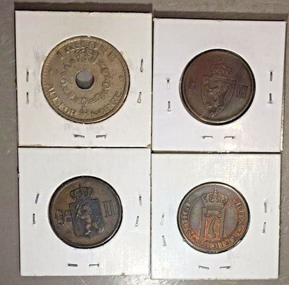Lot of (4) NORWAY COINS  NICE COLLECTOR GROUP ORE    #A113 
