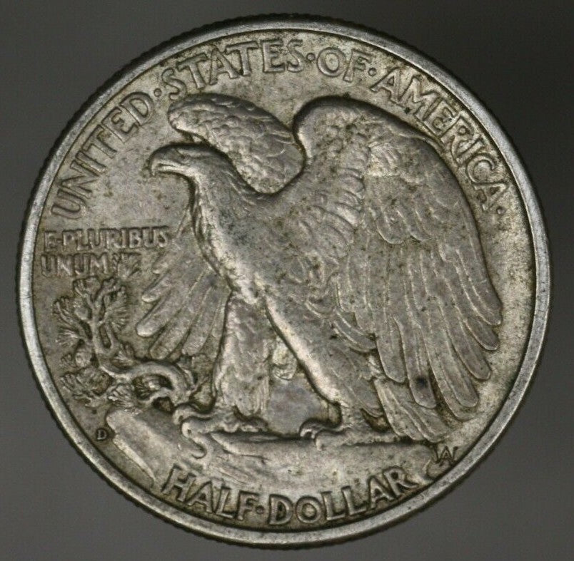 US 1938 D Walking Liberty Half Dollar Better Date  A2836