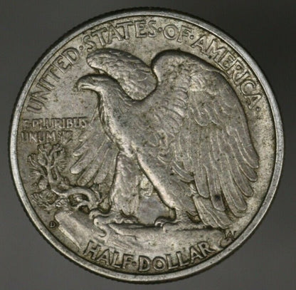 US 1938 D Walking Liberty Half Dollar Better Date  A2836