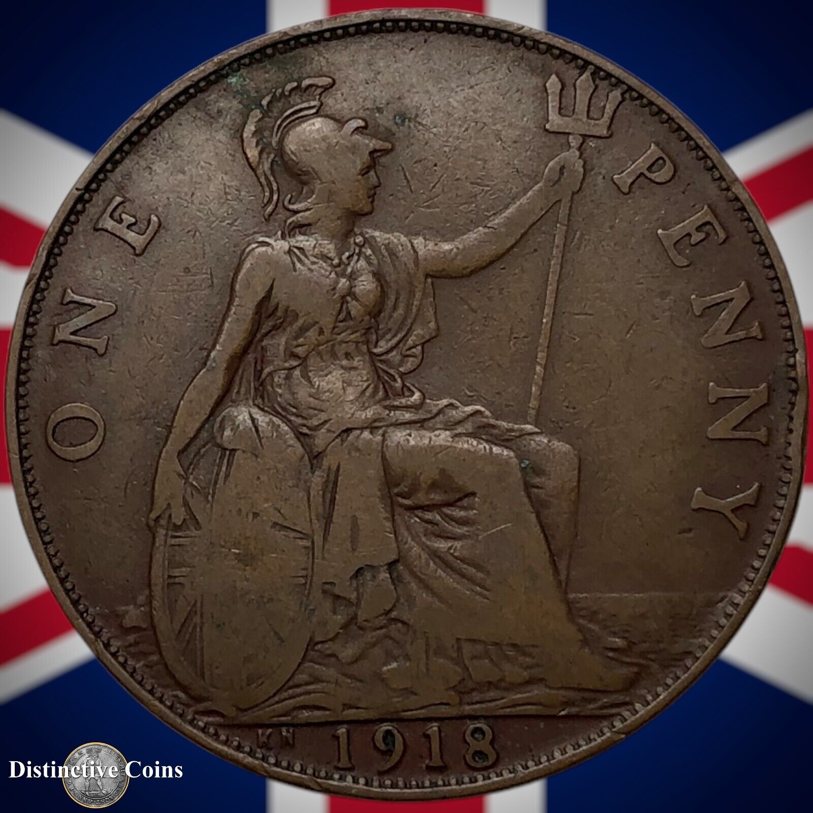 Great Britain 1918 KN Penny 1d GB6885