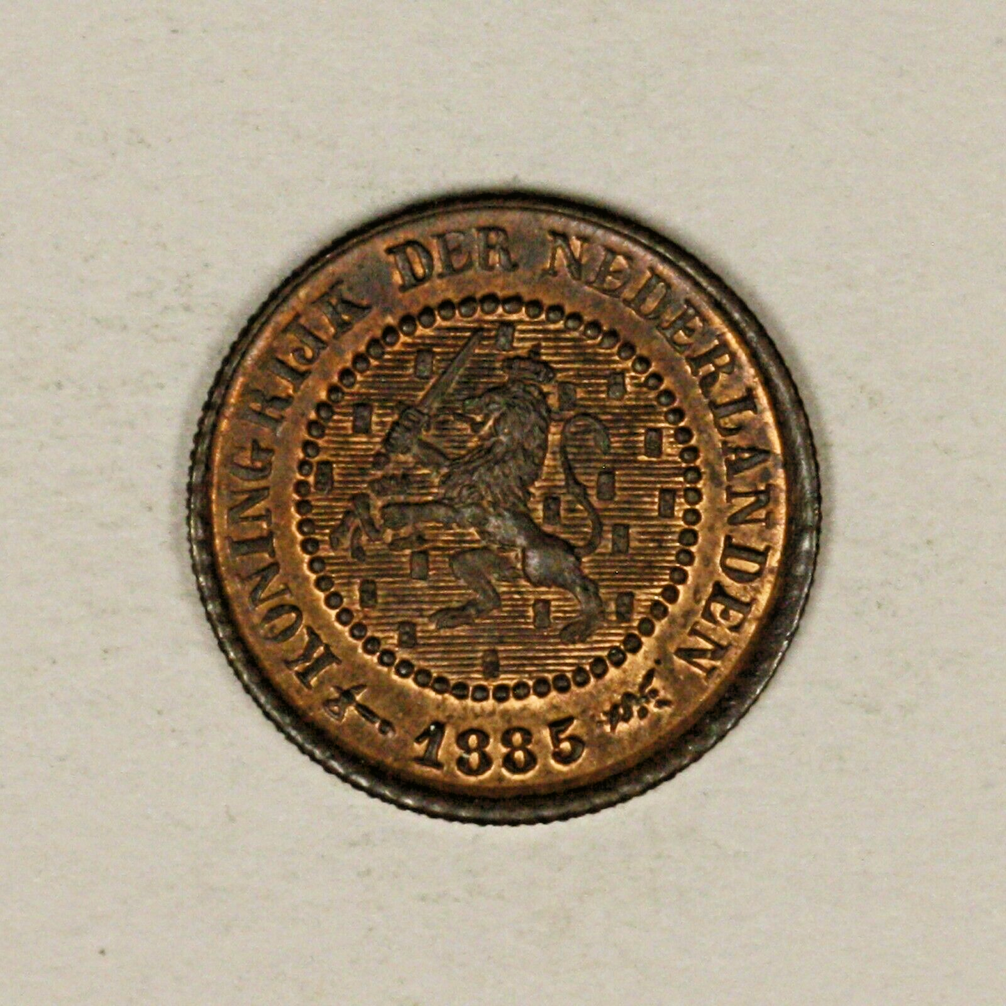 Netherlands 1885 half 1/2 cent R & B UNC