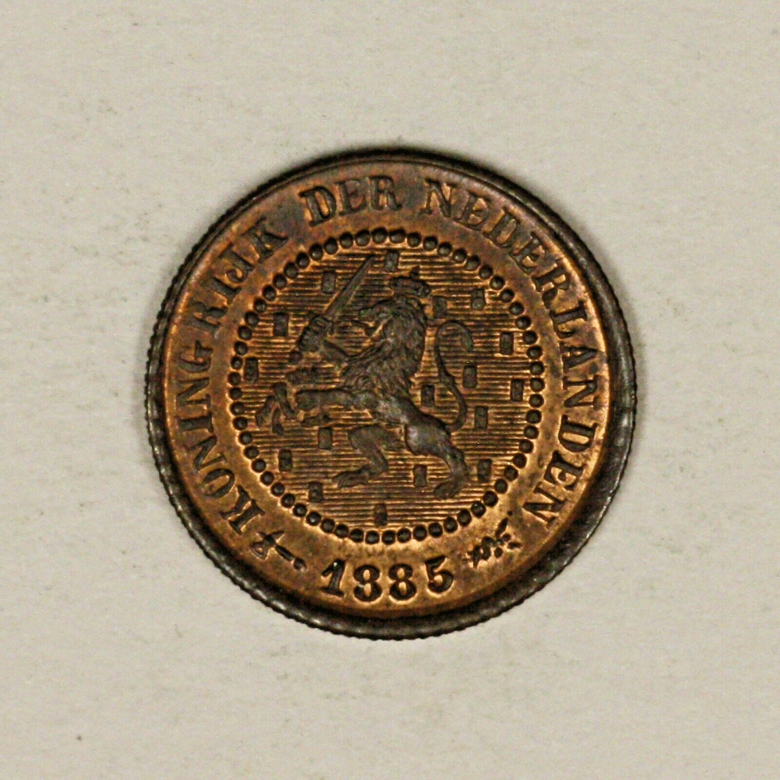 Netherlands 1885 half 1/2 cent R & B UNC