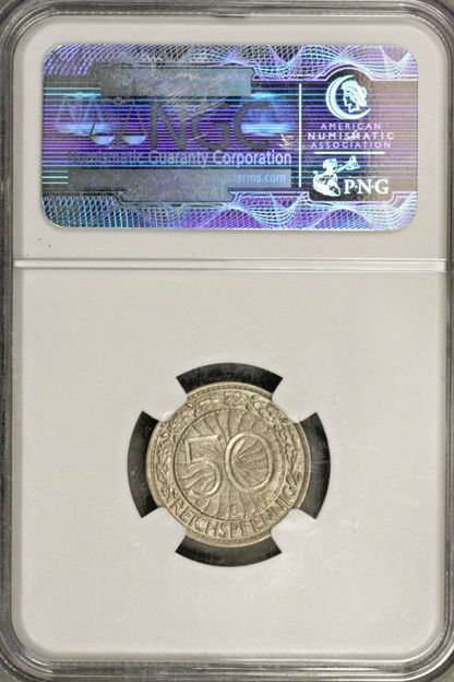 Germany 1933 S 50 Pfennig NGC AU 58 Scarce Date