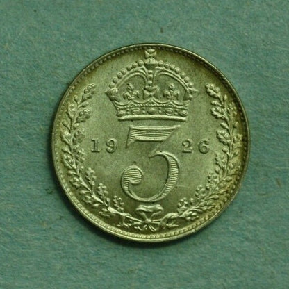 Great Britain 1926 3 Pence UNC Key Date A386