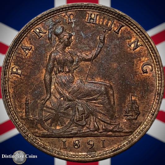 Great Britain 1891 Farthing 1/4d GB4324