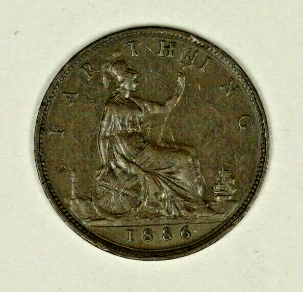 Great Britain Farthing 1886  XF  Victoria   A1289