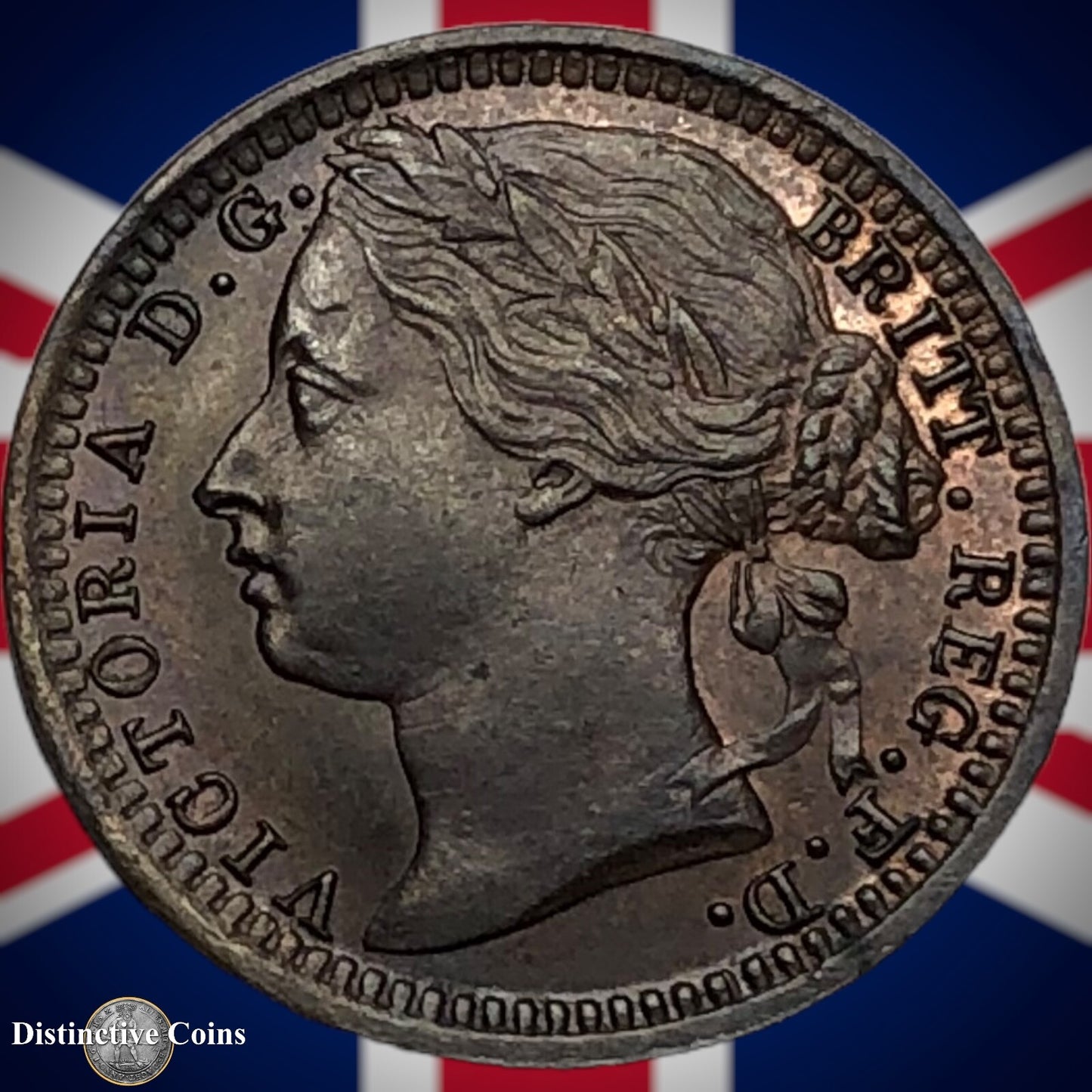 Great Britain 1878 Third Farthing 1/3 Penny GB3017