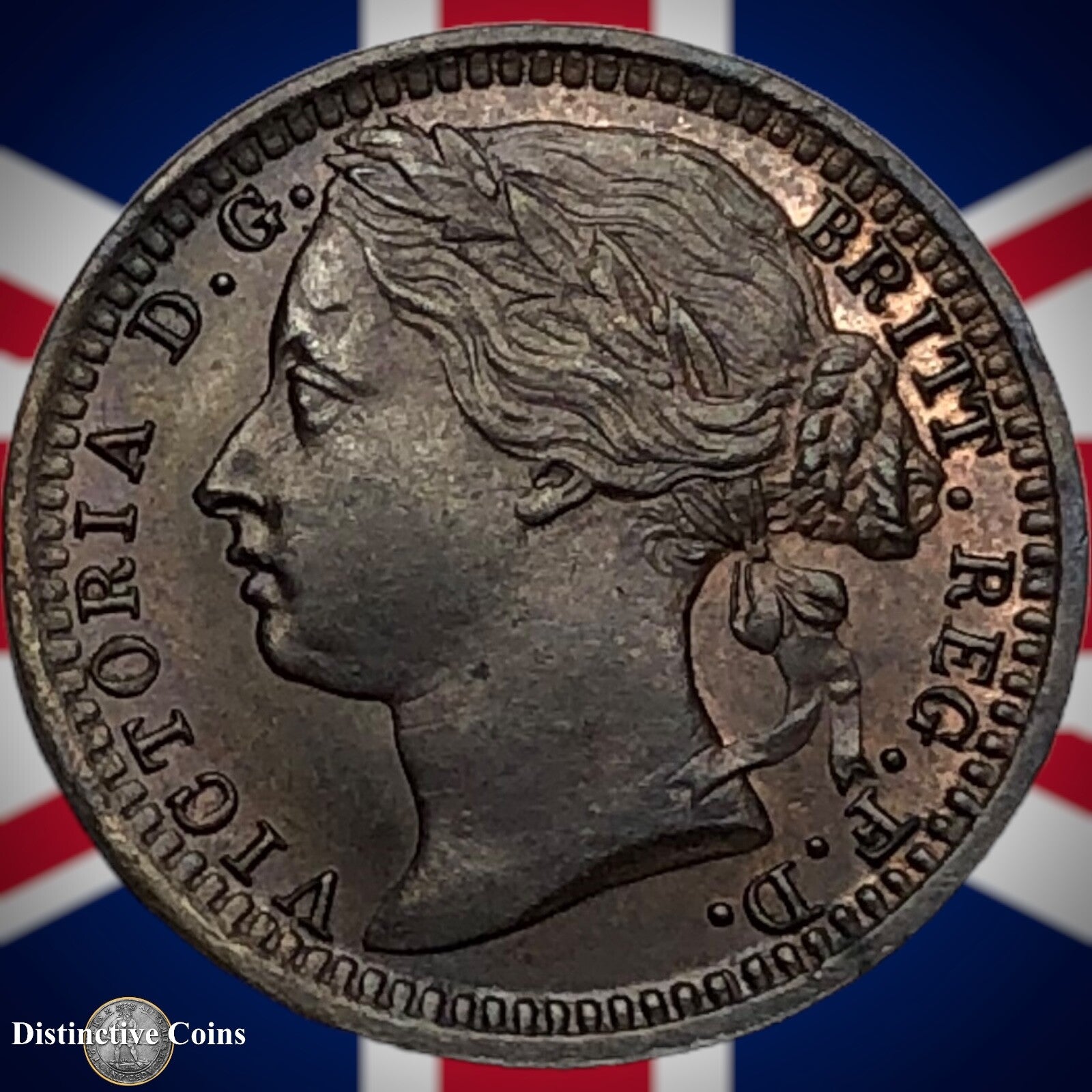 Great Britain 1878 Third Farthing 1/3 Penny GB3017