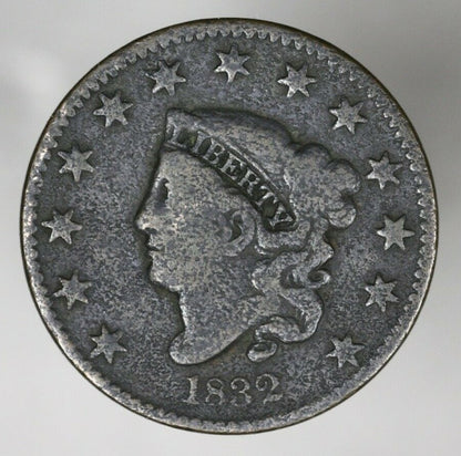 US 1832 Coronet Head Large Cent   A3124