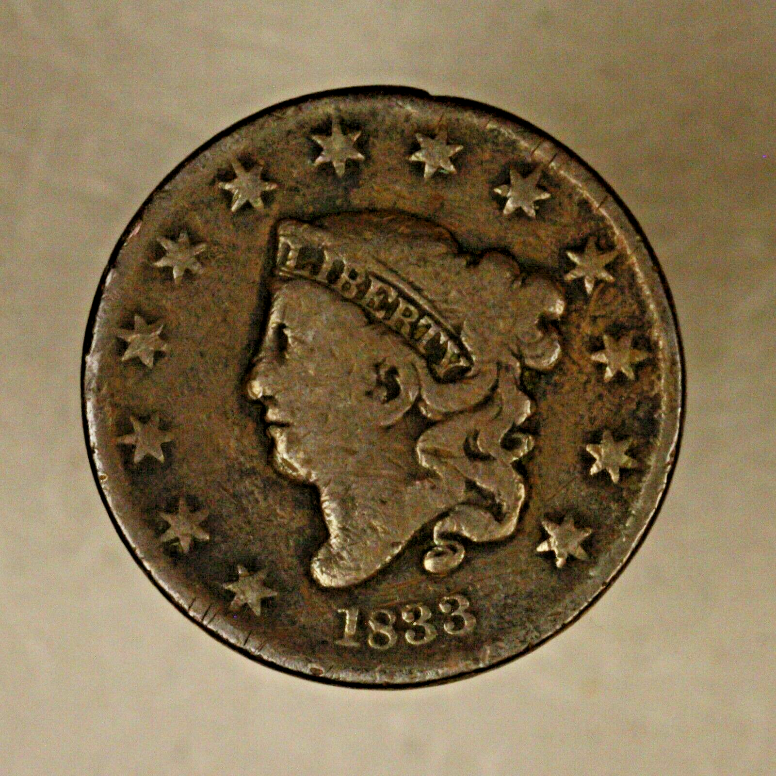1833 Large Cent Bent