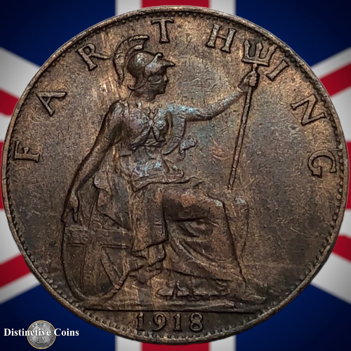 Great Britain 1918 Farthing 1/4d GB4692