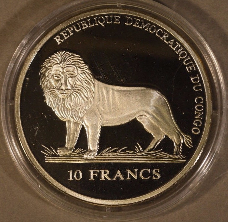  2005 Congo 10 Francs Silver ( 3 Holy Kings ) Wood Case 