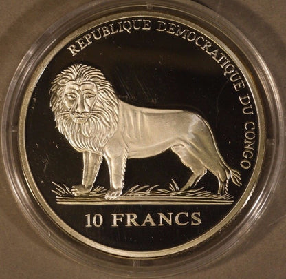  2005 Congo 10 Francs Silver ( 3 Holy Kings ) Wood Case 