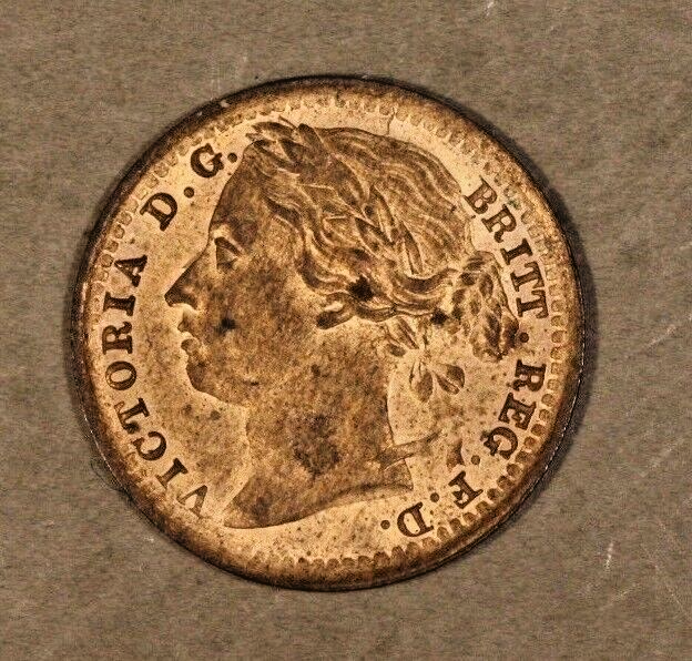 1881 Great Britain 1/3 Farthing, Red Brown Colors  Nice