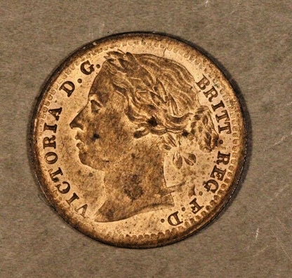1881 Great Britain 1/3 Farthing, Red Brown Colors  Nice