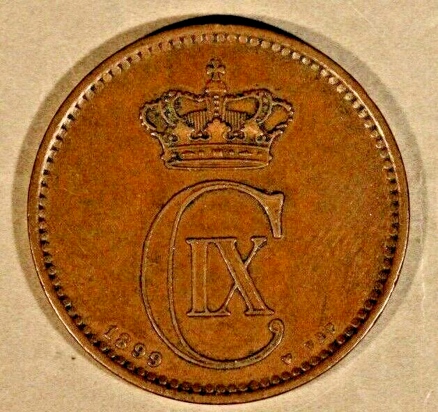 1899 Denmark 5 Ore Circulated            