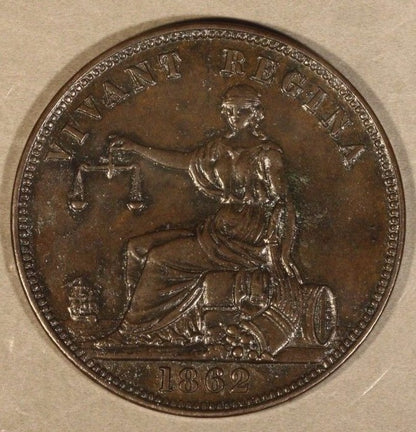 1862 New Zealand Penny, Very High Quality, Light Porosity