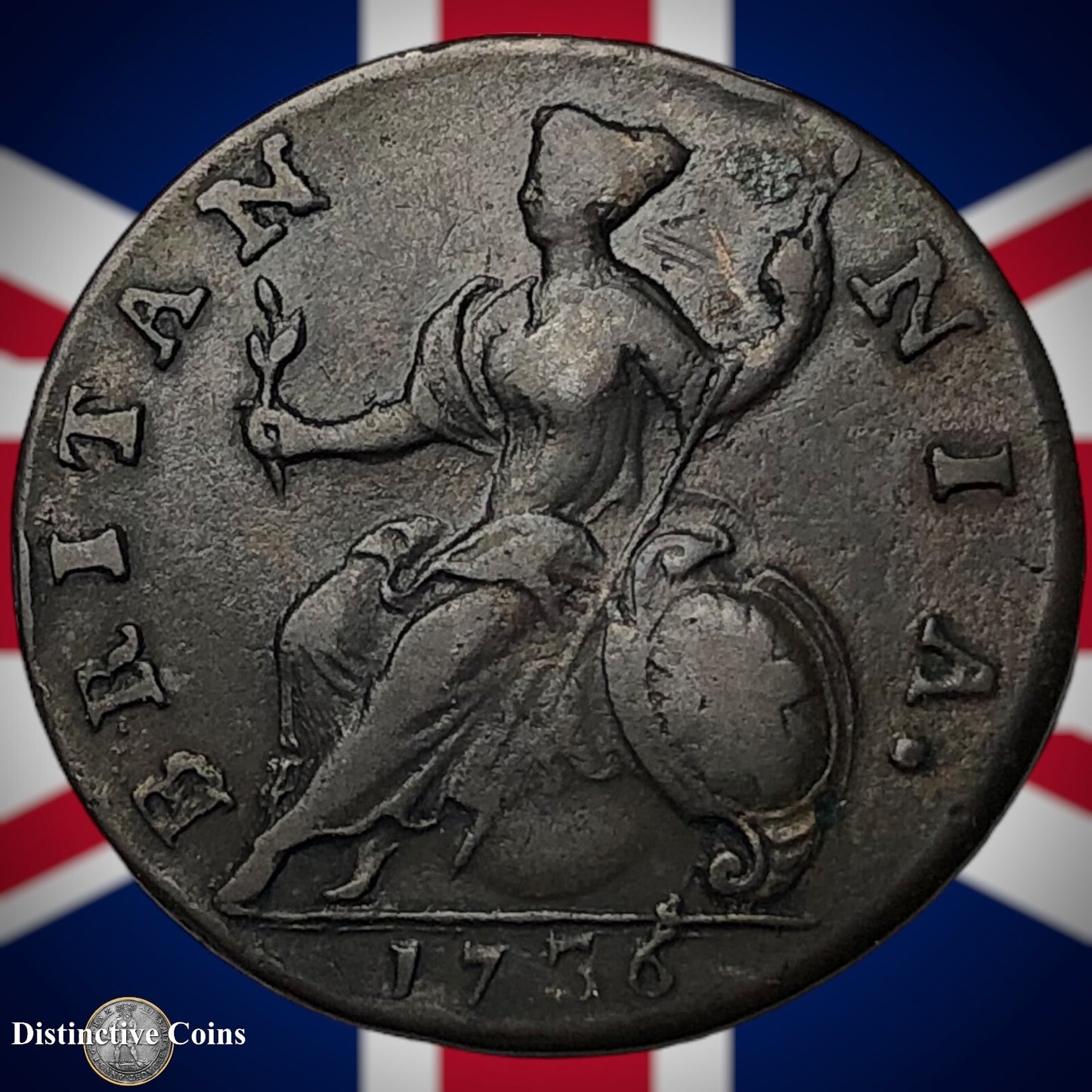 Great Britain 1736 Half Penny 1/2d GB5060