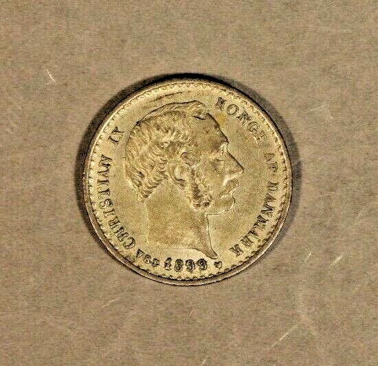 1899 CS Denmark 10 Ore Silver Choice Grade    