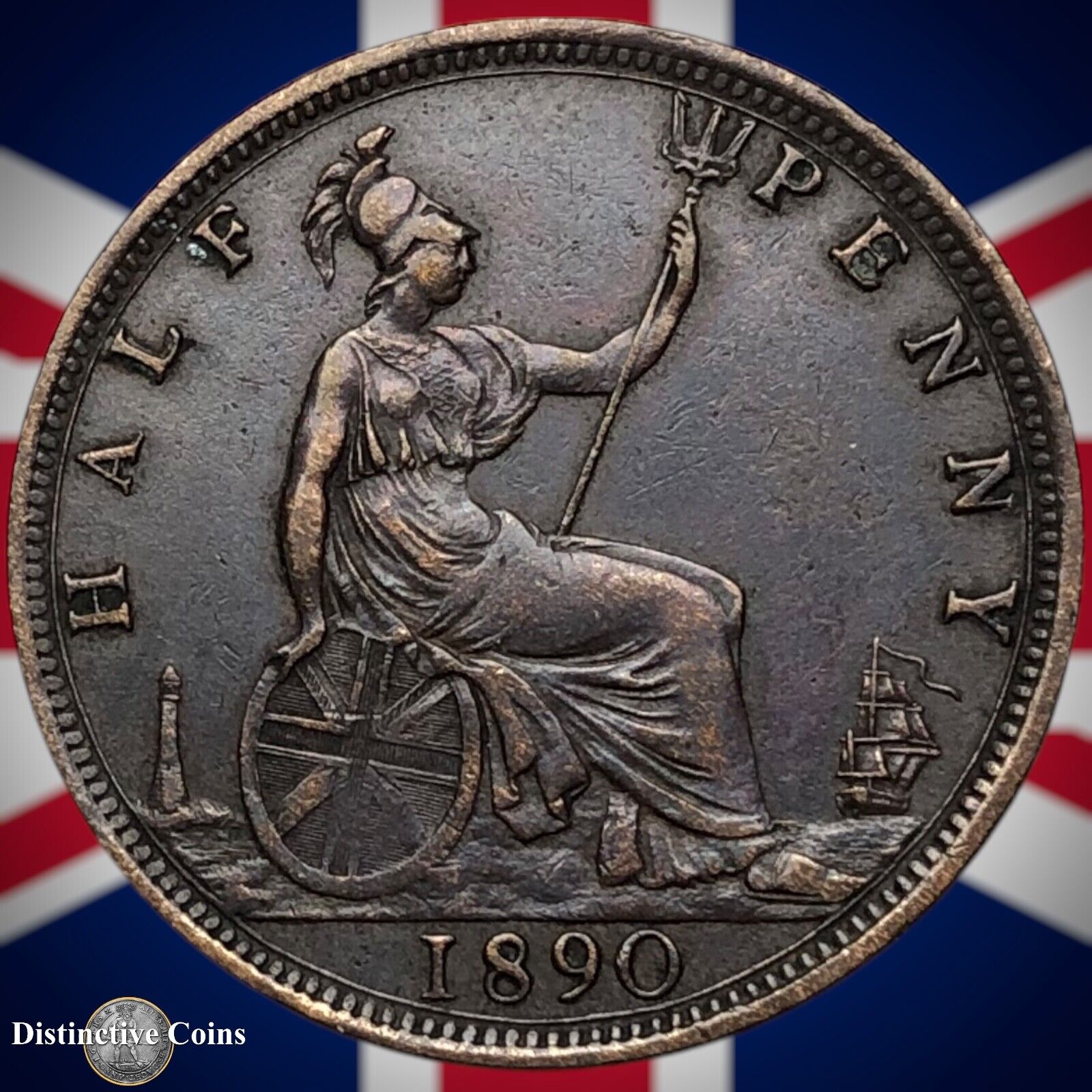 Great Britain 1890 Half Penny 1/2d GB5666