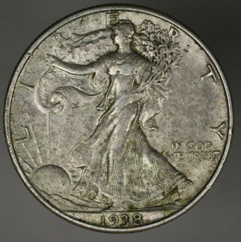 US 1938 D Walking Liberty Half Dollar Better Date  A2836