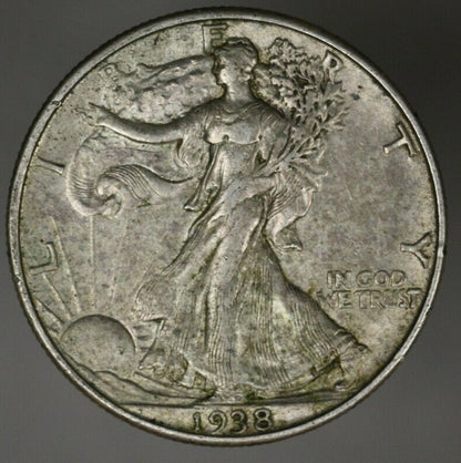 US 1938 D Walking Liberty Half Dollar Better Date  A2836