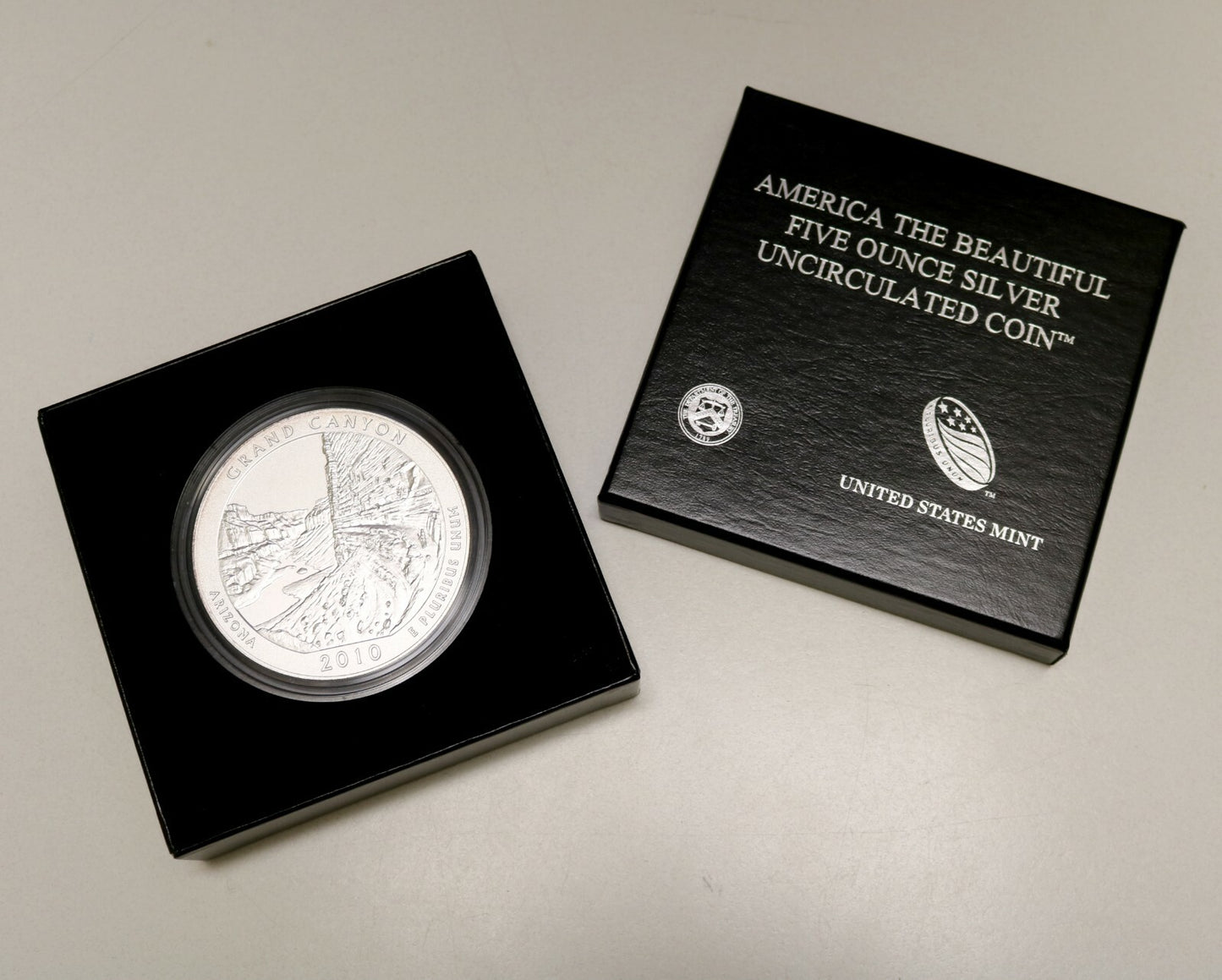 US 2010 ATB Grand Canyon 5oz Silver Uncirculated Quarter with Box No Cert   B288