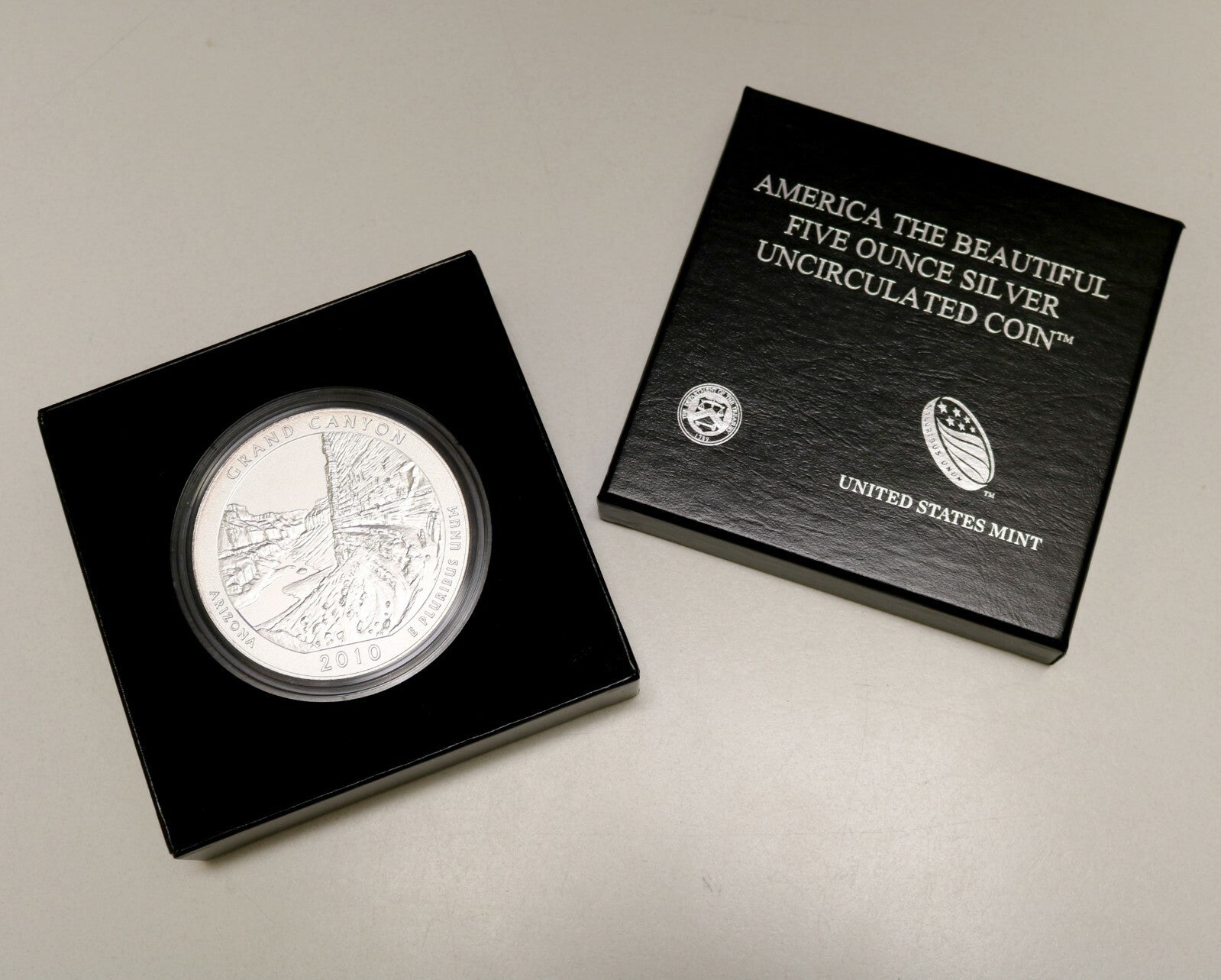 US 2010 ATB Grand Canyon 5oz Silver Uncirculated Quarter with Box No Cert   B288