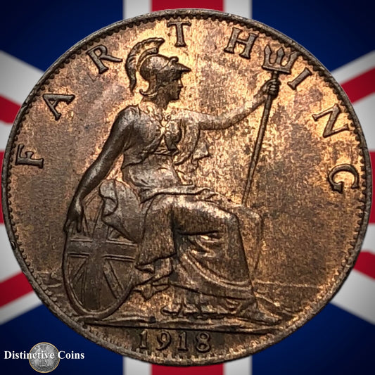 Great Britain 1918 Farthing 1/4d GB4716