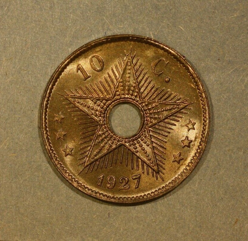 Belgian Congo 1927 10 Centimes Gem BU A138