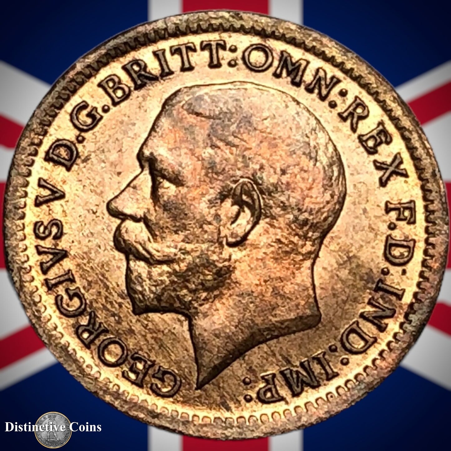 Great Britain 1913 Third Farthing 1/3 Penny GB3039