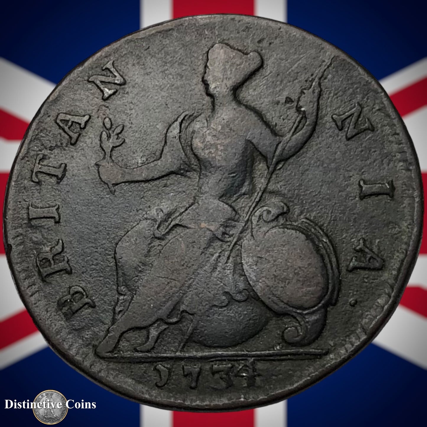 Great Britain 1734 Half Penny 1/2d GB5048