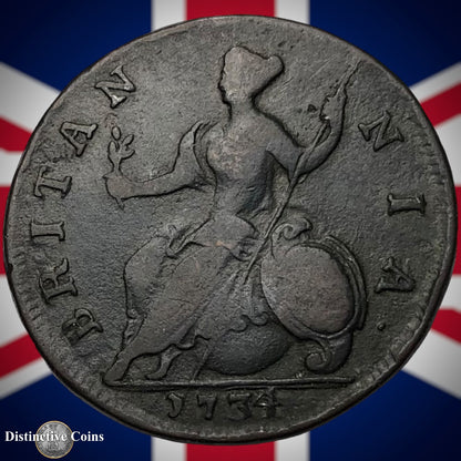 Great Britain 1734 Half Penny 1/2d GB5048