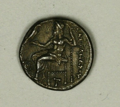 Macedonia Drachma Alexander III 330-323 BC  Hercules / Zeus holding Eagle  A1605