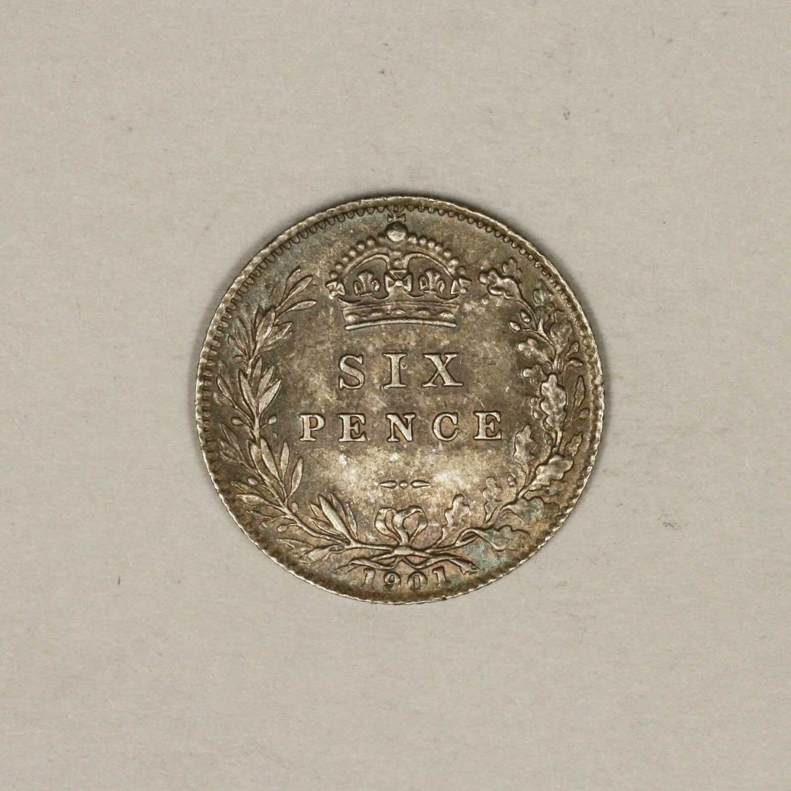 1901 Great Britain 6 Pence High Grade Wonderful Toning