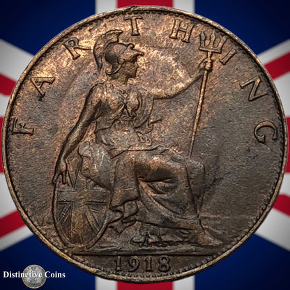 Great Britain 1918 Farthing 1/4d GB4690