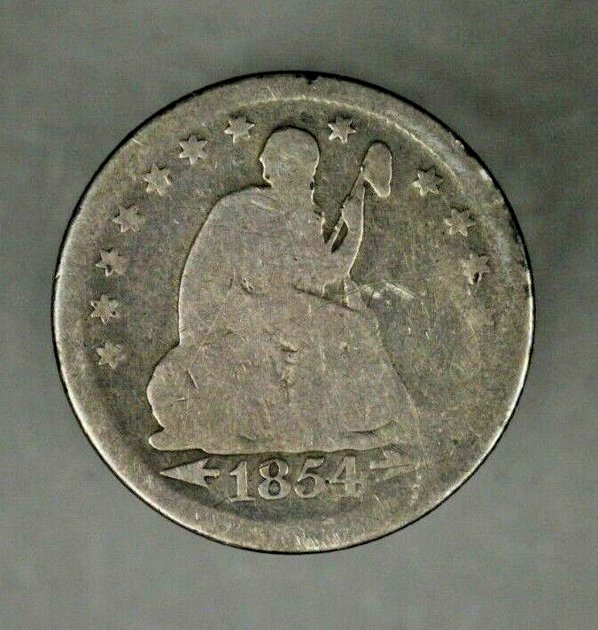 US Seated Liberty Quarter 1854 P  A2546
