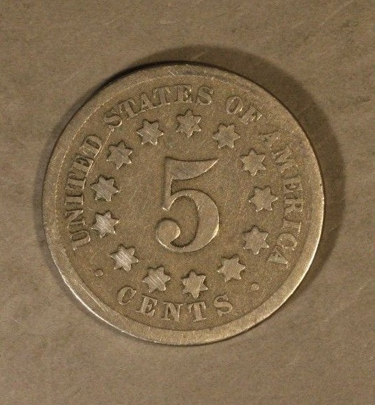 1869 Shield Nickel Circulated     