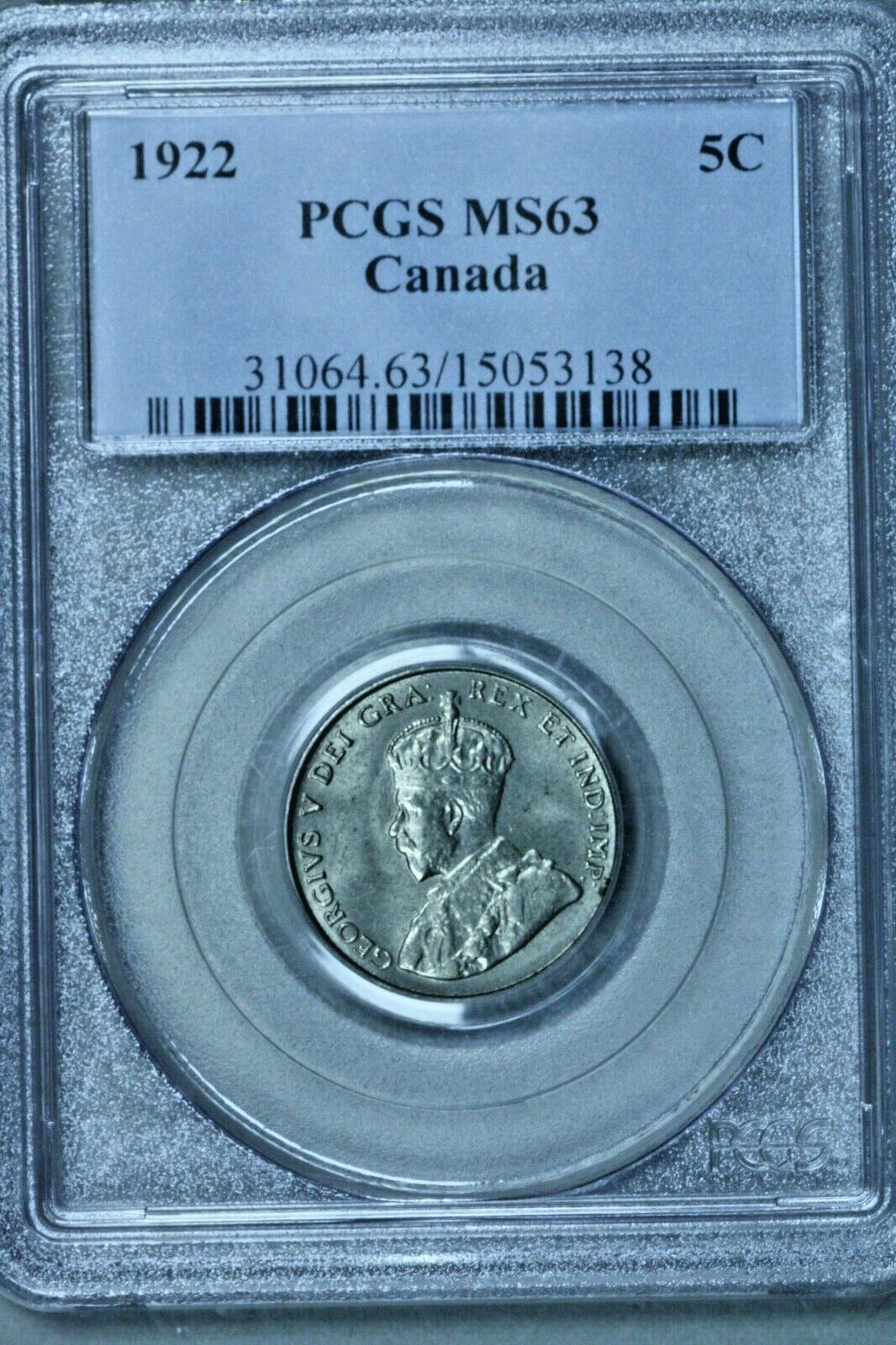 Canada  5 Cents 1922  Far S  PCGS MS63   S162