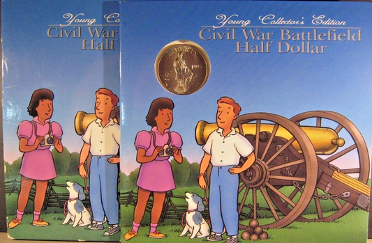 1995 US Mint Young Collector Booklet Civil War Btfld w/Coin 