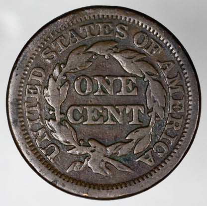 US 1845 Braided Hair Large Cent   A3254